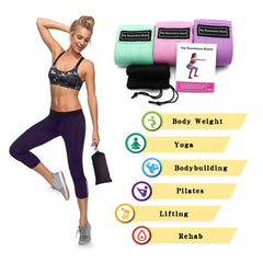 Three Piece Resistance Bands Elastic Fitness Exercise Set