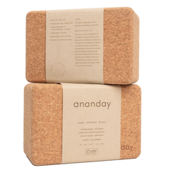 Cork Yoga Block Set Balance Stretching Exercise Support