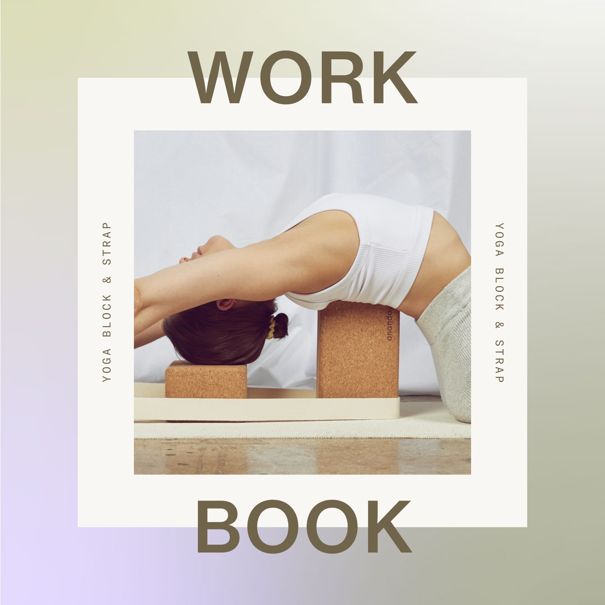 Cork Yoga Block Set Balance Stretching Exercise Support