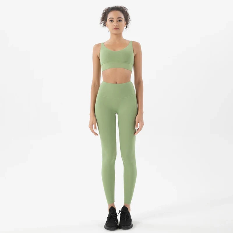 Sportswear Yoga Sets Leggings Crop Tops Activewear