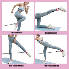 Ankle Straps Resistance Bands Fitness Workout Exercise Set