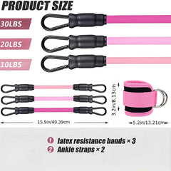Ankle Straps Resistance Bands Fitness Workout Exercise Set