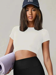 Women's Breathable Short Sleeve Sports Workout Top