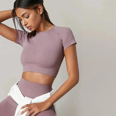 Women's Breathable Short Sleeve Sports Workout Top
