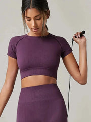 Women's Breathable Short Sleeve Sports Workout Top