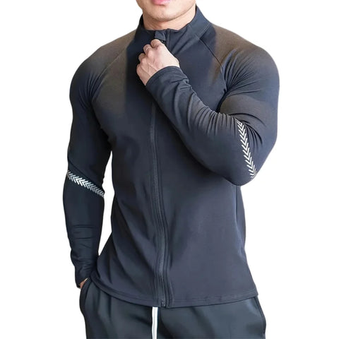 Men's Compression Sports Jacket Gym Running Quick Dry