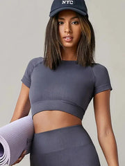 Women's Breathable Short Sleeve Sports Workout Top