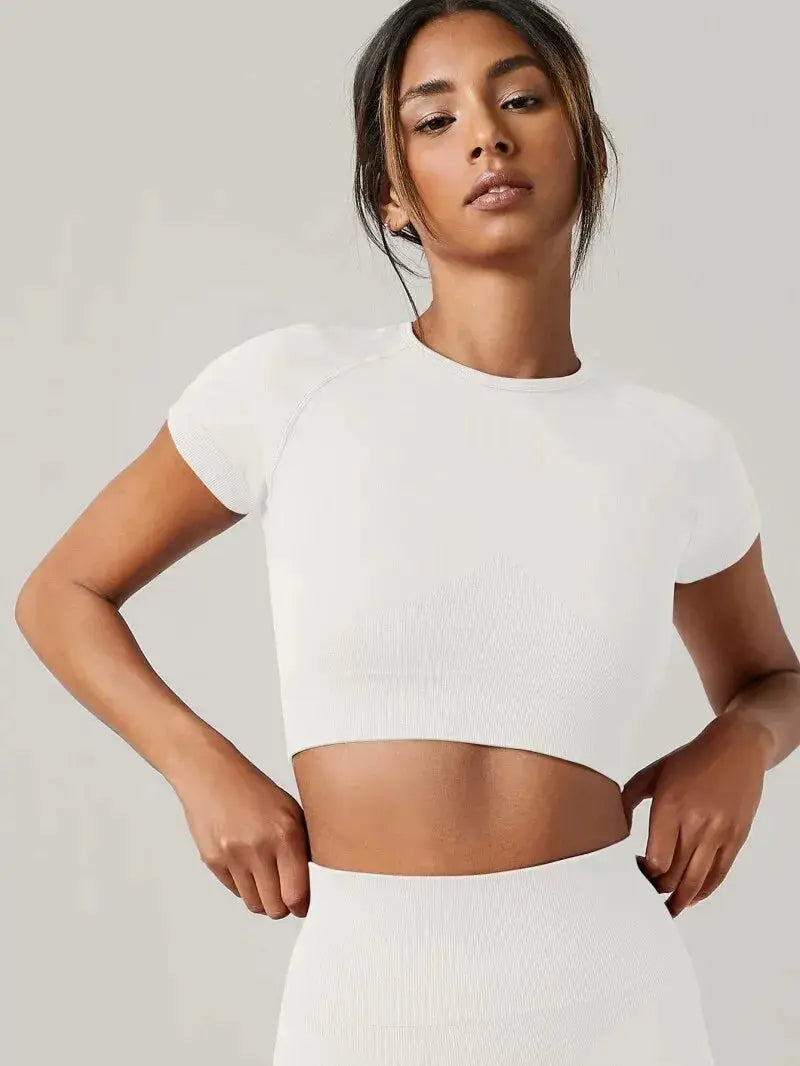 Women's Breathable Short Sleeve Sports Workout Top