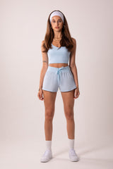 Cheeky Baby Blue Flyaway Shorts | Women's Running & Workouts | Runner's Athletics