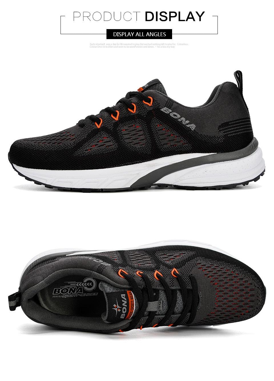Elegant Mens Sneakers Sport Mesh Trainers Lightweight Running Shoes Outdoor Athletic Breathable Non-Slip Casual Comfortable Outdoor Sport Sneakers
