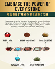 Women's Ultra Strength Pure Copper Magnetic Bracelet (Mixed Stones)